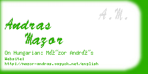 andras mazor business card